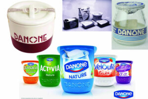 tous les types de pots de yaourt Danone-de 1919--à-aujourd'hui